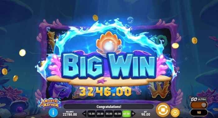 Manta Mayhem — liels laimests Free Spins spēlē ar reizinātāju x10